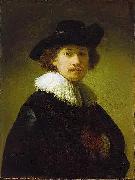 REMBRANDT Harmenszoon van Rijn Self-portrait with hat china oil painting artist